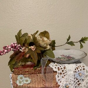 Floral Decor Arrangement with Pink and Green Accents